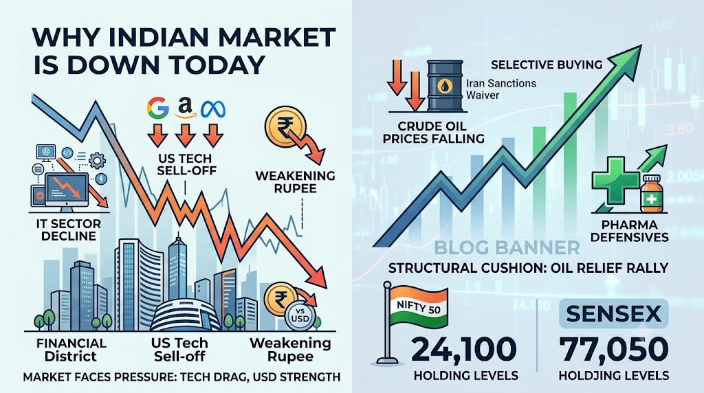 Why is the Indian Stock Market Facing Pressure Today? Key Triggers Driving Nifty & Sensex