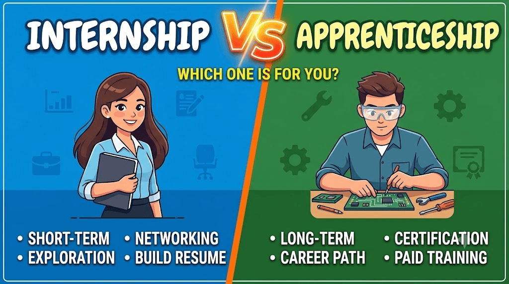 Internship vs. Apprenticeship: Which Career Path is Right for You?