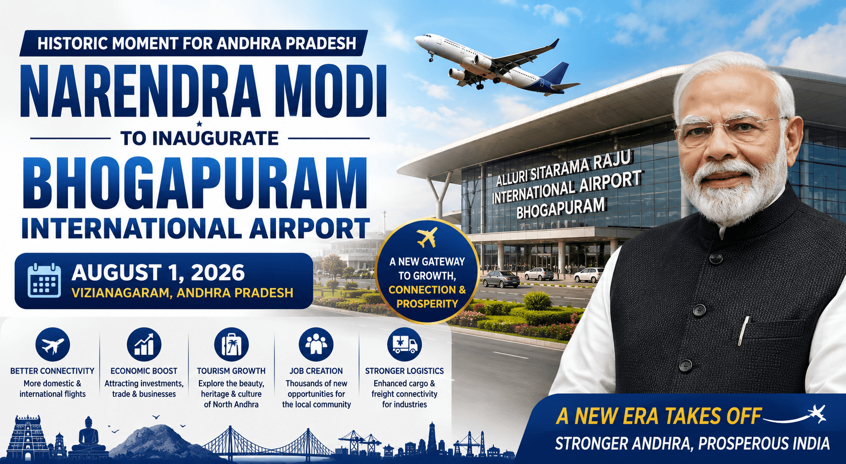 Narendra Modi to Inaugurate Bhogapuram International Airport: A New Era for Andhra Pradesh's Aviation and Economy