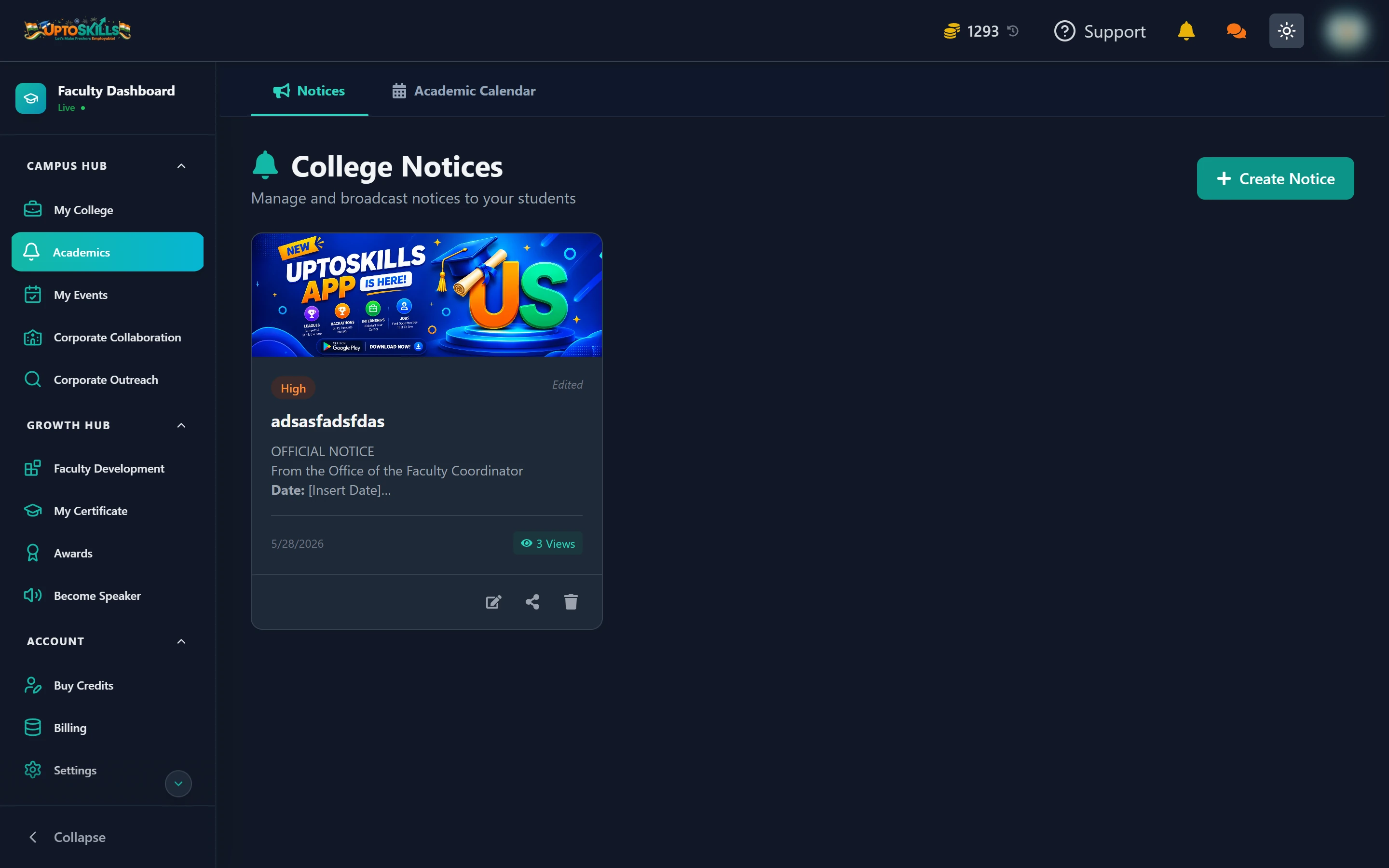 How to Send College Notices to Students on UptoSkills